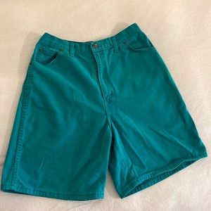 Vintage teal denim shorts